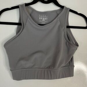 Nicole Miller gray sports yoga bra size M